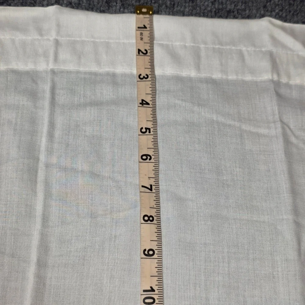 Vintage White Ruffled Cafe Curtains Lace Trim Blue Ribbon Made in USA 36x28 4pc